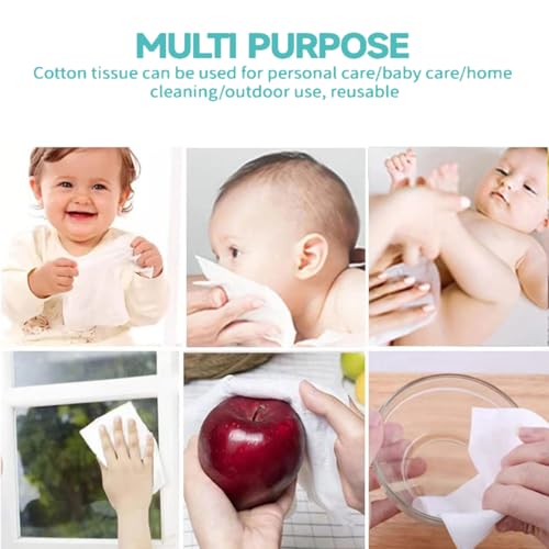 MSOEUESO Disposable Cotton Facial Wipes 100 Count Sensitive Skin Face Towels