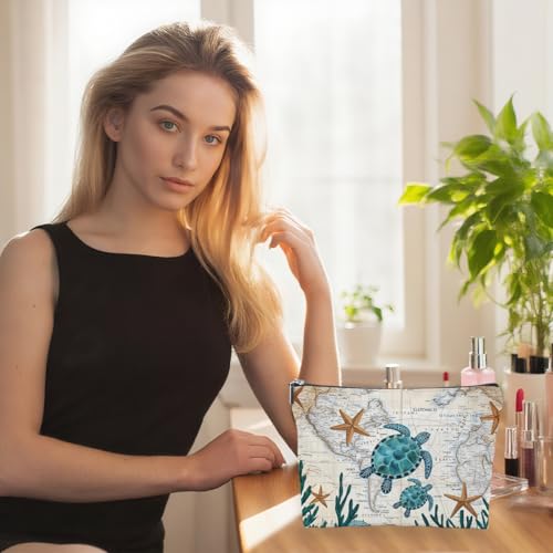 Multicolor Turtle Starfish Makeup Bag - Waterproof Travel Pouch