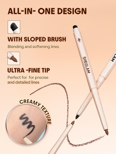 SHEGLAM Brown Gel Glide Eyeliner Pencil - Waterproof & Smudge-Proof