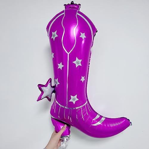 6-Piece Pink Cowgirl Balloon Set with Disco Ball - Boho Party Decor