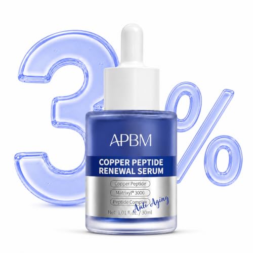 APBM Copper Peptides Serum with GHK-Cu & Hyaluronic Acid - Anti-Aging Facial Care 1.01 Fl Oz