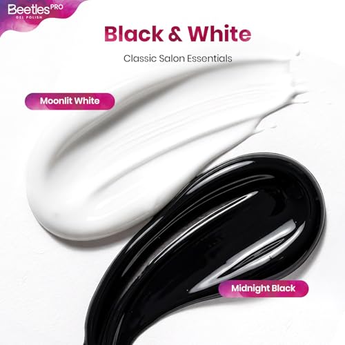 Beetles Black & White Nail Art Gel Paint with Precision Brush