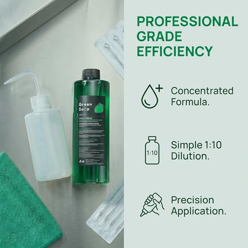TONBAO Tattoo Green Soap Kit with 16.9oz Concentrated Cleaner & Squeeze Bottle