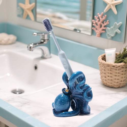 Hodao Octopus Toothbrush Holder - Cute Resin Stand for Kids & Adults