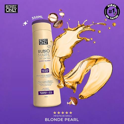 Blondz Only Blonde Pearl Purple Toning Shampoo with Argan Oil - 11.8 Fl Oz