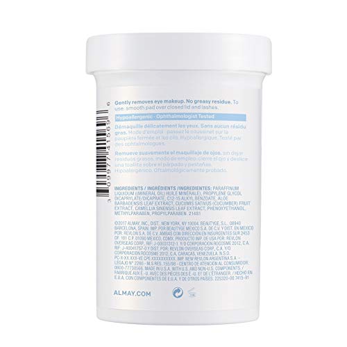 Almay Longwear Waterproof Eye Makeup Remover Pads - 120 Count