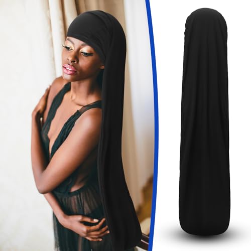 Twistover 37-Inch Jumbo Dreadlock Cap - 4 Pack Milk Fiber Hair Wrap for Locs