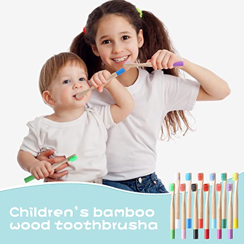 24 Pack Kids Bamboo Toothbrushes - Soft Bristle, Eco-Friendly, Individually Wrapped