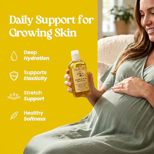 Organic Olive Oil Body Oil for Pregnancy - Stretch Mark Prevention - 4.5 oz