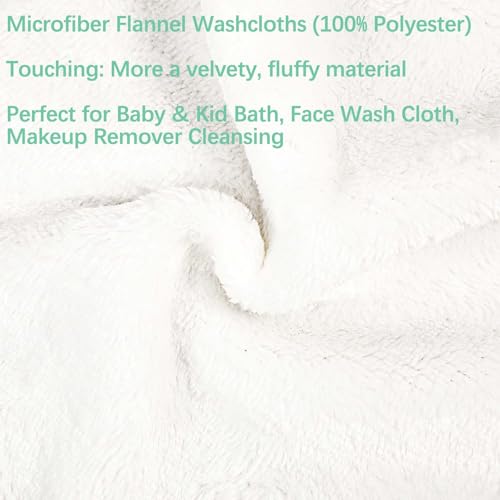 PHOGARY 10 Pack Microfiber Washcloths for Body & Face - Soft Flannel, Reusable, 6x8 Inch