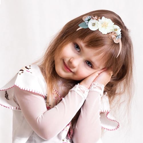 Dizila Floral Headbands for Girls - 5 Pack Flower Hair Bands