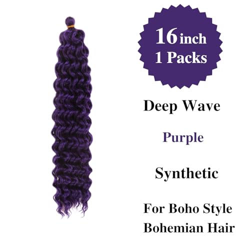 16 Inch Purple Pre-Stretched Boho Braiding Hair - Soft Yaki