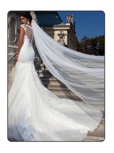 Ivory Cathedral Wedding Veil - 118" Long Bridal Veil for Women