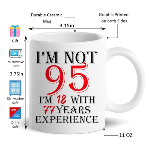 Funny 95th Birthday Coffee Mug for Men & Women - Great Gift