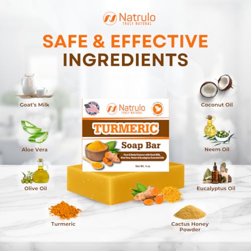 Natural Turmeric Soap Bar for Face & Body - Brightening for Dark Spots