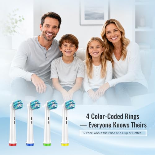 Cross Action Replacement Heads for Oral-B – 360° Angled Bristles, 12-Pack