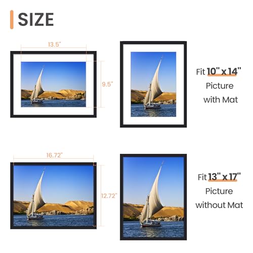 Upsimples 13x17 Picture Frame - Classic Black Wall Decor