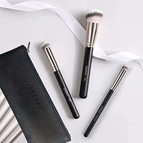 ENERGY 3-Piece Professional Makeup Brush Set with Travel Case