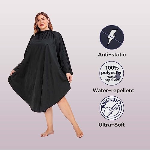 PERFEHAIR Professional Salon Hair Cutting Cape with Sleeves - Black