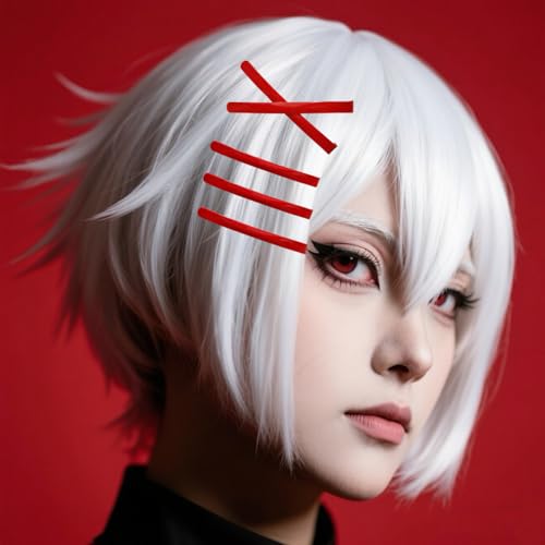 10 Pcs Red Bobby Pins for Anime Cosplay & Punk Hairstyles