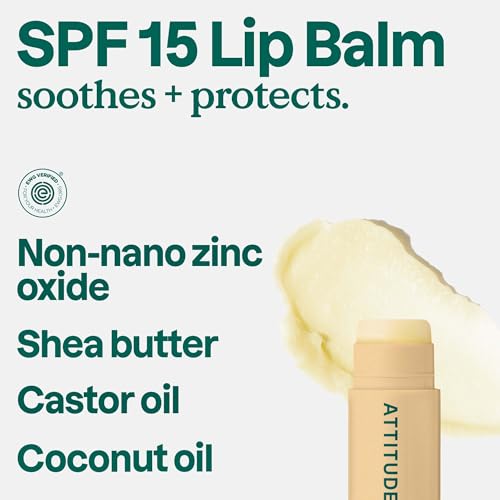ATTITUDE SPF 15 Mineral Lip Balm - Coconut - Moisturizing Zinc Oxide Duo