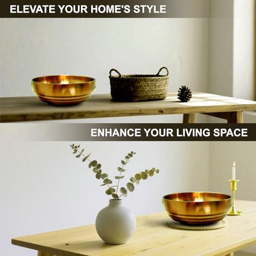 7.4-Inch Gold Decorative Bowl - Modern Centerpiece for Home Decor