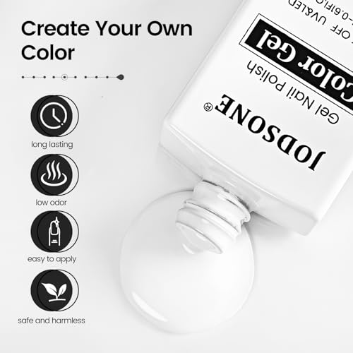 JODSONE White Gel Nail Polish - 18ml Soak Off UV Cure