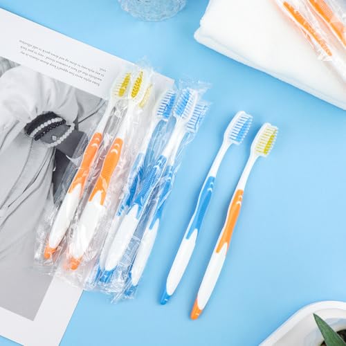 100 PCS Disposable Toothbrushes, Individually Wrapped Medium Soft Bristles