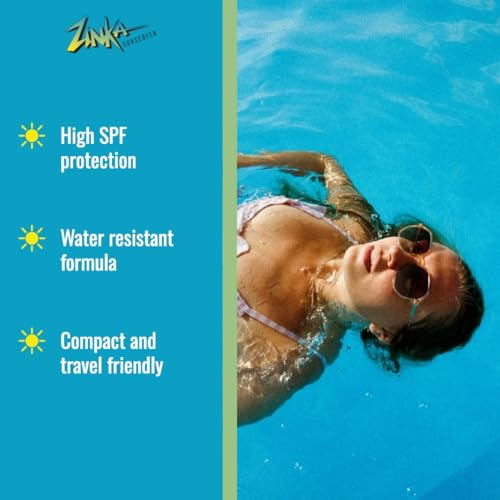 Zinka Clear Zinc Oxide Sunscreen Stick SPF 50 - Travel-Friendly UV Protection for Sensitive Skin