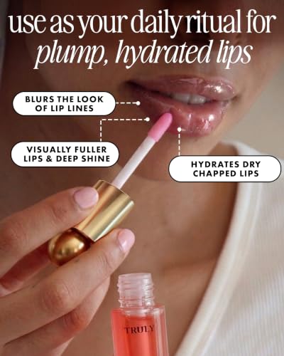 Truly Beauty Peptide Lip Oil - Hydrating Plumping Gloss with Ceramides