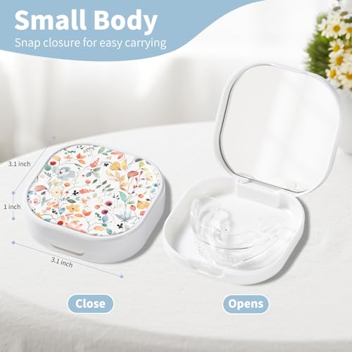 Portable Retainer Case with Mirror & Ventilation Holes - Colorful Design