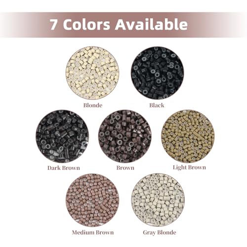 4mm Silicone Lined Hair Extension Beads - 100 Pcs Brown