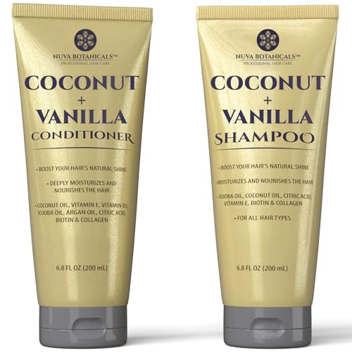Nuva Botanicals Coconut Shampoo & Conditioner Set - 2 x 6.8 oz Bottles