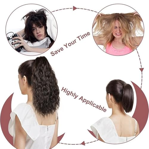 MAYSA Dark Burgundy Ponytail Extension - 14 Inch Claw Clip Hairpiece