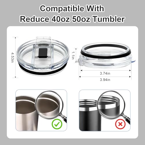 Reduce Tumbler Replacement Lids - BPA-Free, Leak-Proof, 40oz & 50oz