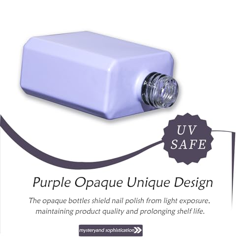 6PCS Purple Glass Nail Polish Bottles - Refillable & Leak-Proof