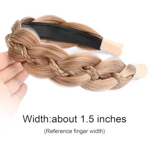 Caramel Blonde Wide Braid Headband for Women - 1 Count Hairband