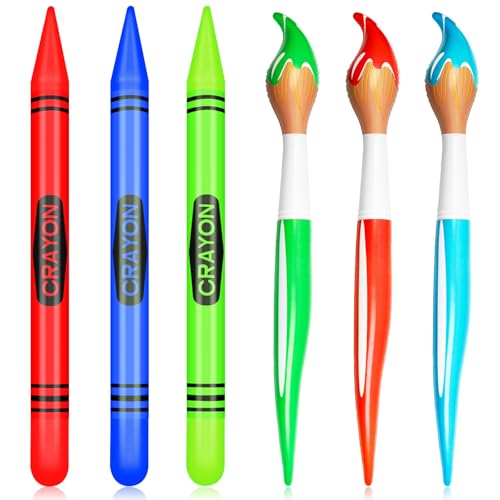 Inflatable Paint Brush & Crayon Balloon Set - 6 Pcs for Parties