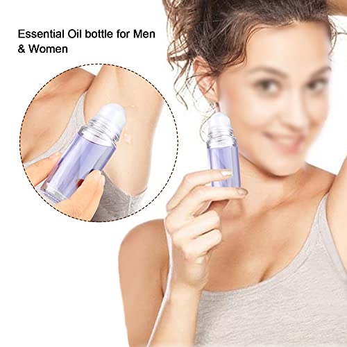 Wresty 4-Pack 50ml Glass Roll-On Deodorant Bottles for Essential Oils & Perfume