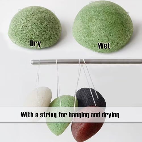 Natural Konjac Facial Sponges 2-Pack - Gentle Exfoliating Cleansing Pads for Face & Body