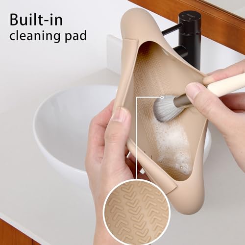 LuBanOne Silicone Makeup Brush Holder – Magnetic Travel Organizer Case