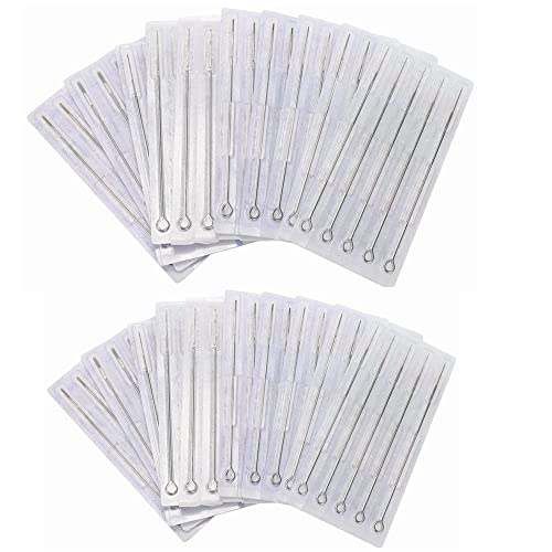 DOWEI 100PCS Disposable Tattoo Needles Set - Mixed Round Liner & Shader