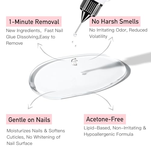 CurvLife Semi-Solid Nail Glue & Pinpoint Nail Glue Remover Kit