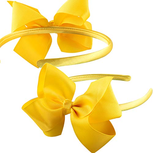 SIQUK 12-Pack Grosgrain Bow Headbands for Girls - Multi-Color