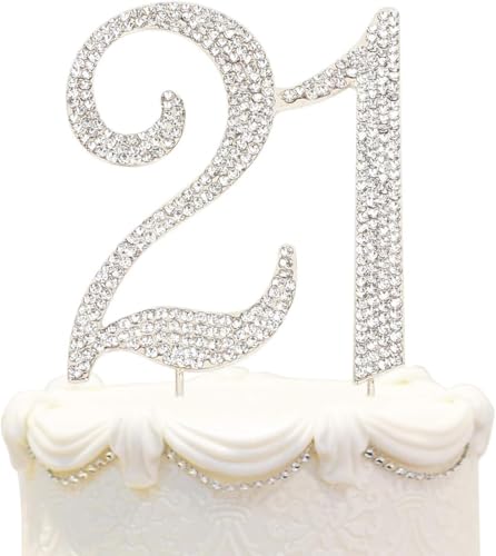 21st Birthday Cake Topper - Bling Crystal Rhinestone Keepsake