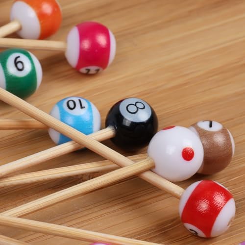BambooMN 3.9" Billiard Pool Cocktail Appetizer Picks - 100 Pack