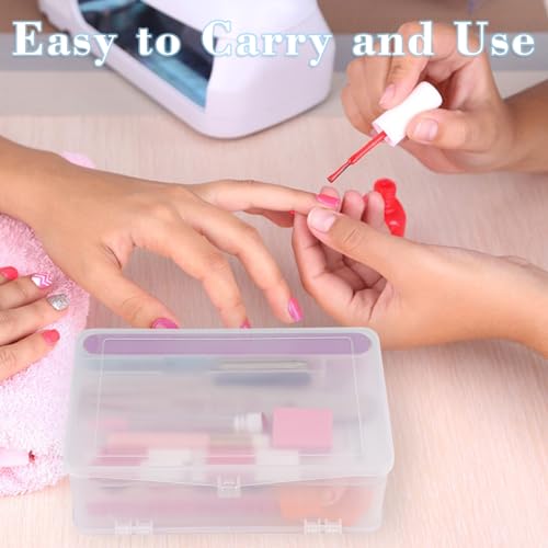 Lokyango 2-Pack Double-Layer Manicure Tool Storage Box - Clear Plastic
