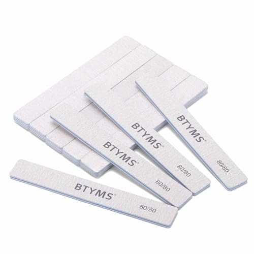 80/80 Grit Nail Files - 15 Count Reusable Emery Boards for Acrylic Nails