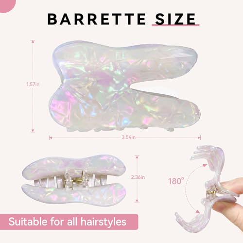 2 Pack Tooth-Shaped Hair Claw Clips for Thick & Curly Hair