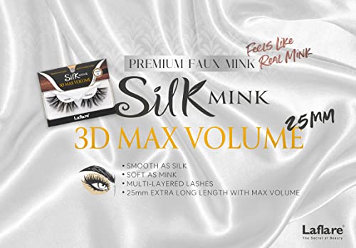 Laflare 3D Silk Mink Max Volume Extra Long 25mm Faux Eyelashes LFMS-MS02